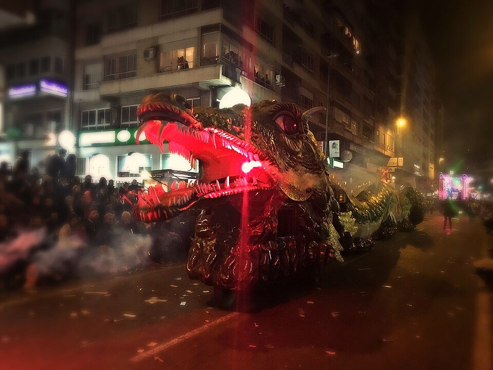 Entierro de la Sardina en Murcia 1 Dragón de Conte en el Entierro de la Sardina (Murcia)