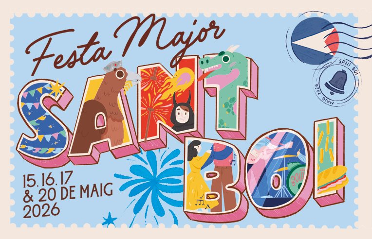 Cartel de la Festa Major de Sant Boi de Llobregat 2026, 15 a 17 de mayo y Sant Baldiri el 20