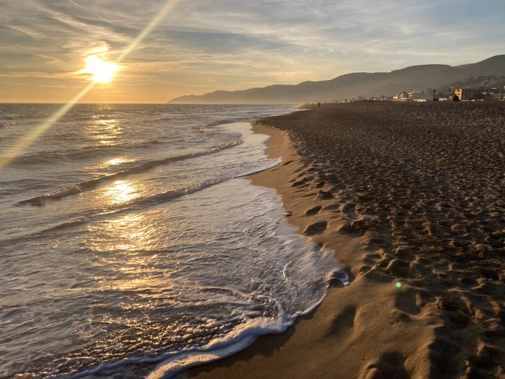 Playa de Castelldefels en el litoral de Barcelona