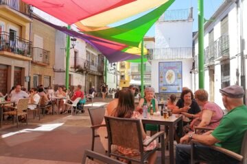 Plaza de Pinofranqueado donde se celebra tradicionalmente La Enramá