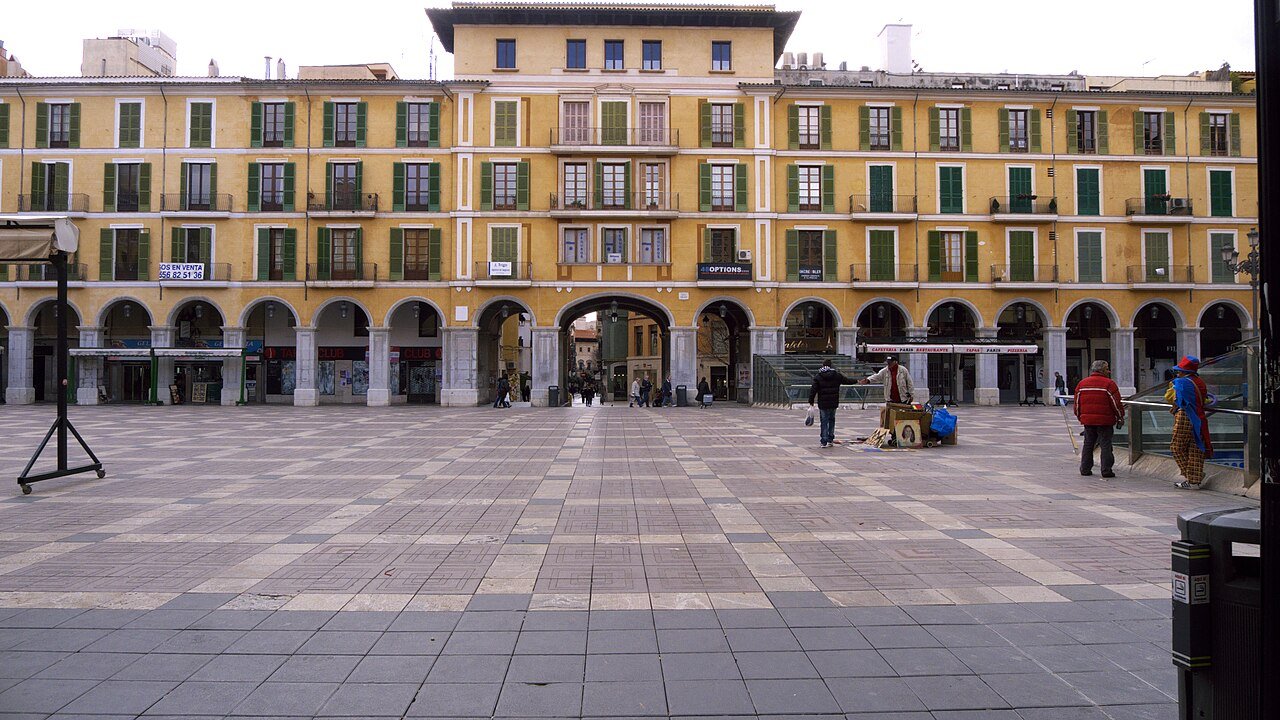 Vista de la Plaza Mayor de Palma de Mallorca, Baleares