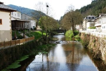 Río Navelgas a su paso por el pueblo de Navelgas, Asturias