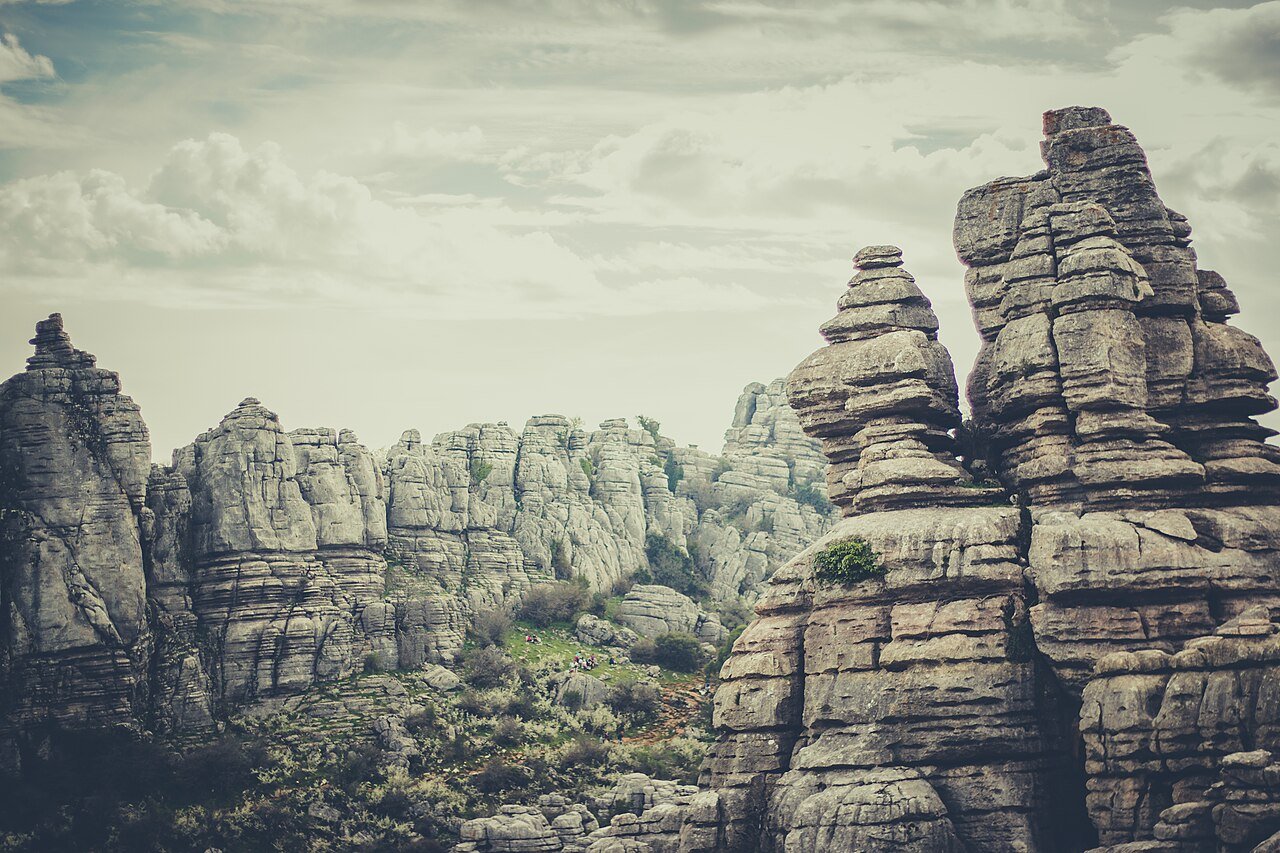 Paisaje rocoso natural de El Torcal de Antequera, Málaga